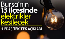 Bursa'nın 13 ilçesinde elektrikler kesilecek
