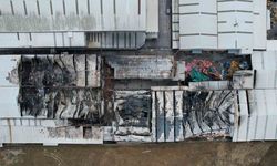 Arnavutköy’de yanan fabrika havadan görüntülendi
