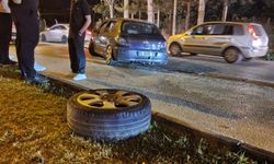 İnegöl'de feci kaza; Lastikleri koptu