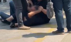 Eski eşinden kocasına meydan dayağı kamerada