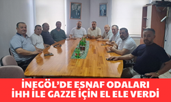 İnegöl’ün Esnaf Odaları, Gazze için İHH’ya el ele verdi