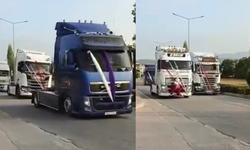 İnegöl'de tır şoförünün renkli konvoyu