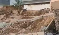 Nilüfer'de yeni sitenin istinat duvarı böyle çöktü!