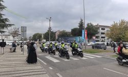 İnegöl'de motosikletli Gazze konvoyu dikkat çekti