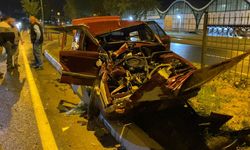İnegöl'de hurdaya dönen araçtan sağ çıktılar