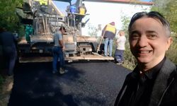 TARİHİNDE İLK KEZ KÖYÜNE SICAK ASFALT GELİNCE MUHTAR BÖYLE SEVİNDİ