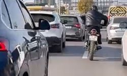 Bursa'da motosikleti at sürer gibi sürdü