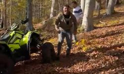 ATV ile takla attı