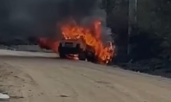 İnegöl'de seyir halinde Alev Alev yandı