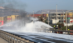 Mazot yüklü tanker alev alev yandı!