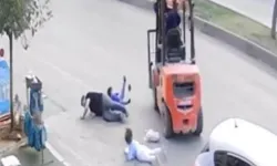 Forklift dehşeti kamerada!