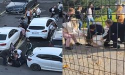 Adliye önünde iki aile arasında yumruk yumruğa kavga