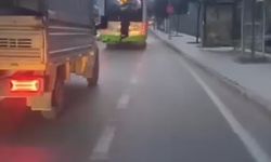 Bursa'da trafikte tehlikeli anlar