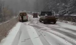Bursa'da yoğun kar yolları kapattı