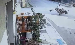 Edirne’de motosiklet sürücüsünün hayatını kaybettiği kaza kamerada