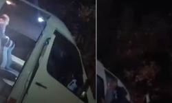 Yolcu minibüsü şarampolde asılı kaldı, faciadan dönüldü