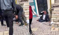 Sokak ortasında yaşlı adama meydan dayağı