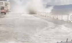 Bursa'da fırtına sebebiyle kara ile deniz birleşti, tekneler battı