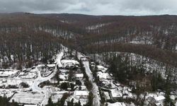 Sarıyer'de kış manzarası havadan görüntülendi