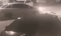 İnegöl'de motosikletlinin ölümden döndüğü an