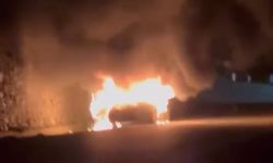 Bursa Mudanya yolunda korkutan araç yangını!