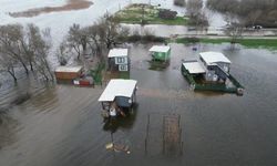 Bursa Ulubat Gölü taştı, felaket havadan görüntülendi