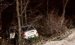 Bursa İnegöl’de kafenin otoparkında ağaçlık alana uçtu; 1 yaralı