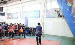 İnegöl'de spor festivalinde spor tırmanış branşı büyük heyecana sahne oldu
