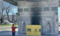 300 yıllık Tophane Çeşmesi ateş yakılması sonucu zarar gördü