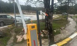 Pelitözü Gölpark girişindeki turnikelere kamyon çarptı