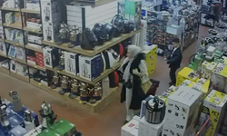 Bursa İnegöl'de süpürge hırsızı kameraya yakalandı