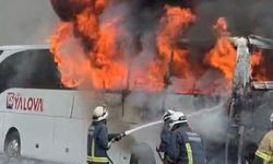 Bursa'da seyir halindeki otobüs bir anda alev aldı