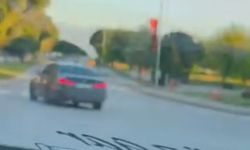 Bursa'da otomobil böyle drift attı