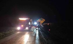 Bilecik'te devrilen tır trafiği olumsuz etkiledi