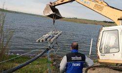 Türkmenli Göletine yüzer terfi istasyonu kuruldu