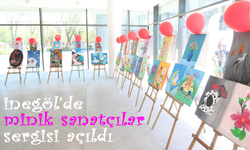 İnegöl’ün Küçük Sanatçılarının Eserleri 23 Nisan Özel Sergisinde Görücüye Çıktı