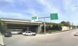 Bursa’da ters yönden giren sürücü kamerada