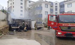 Bursa İnegöl'de site bahçesinde korkutan yangın! Küle döndü