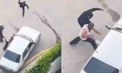 Taşlarla araçlara saldırdılar: Kavga anları kamerada