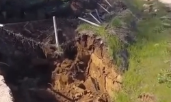 Bursa İnegöl'de yol çöktü! Ulaşıma kapandı