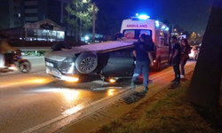 Bursa Osmangazi'de otomobil takla attı, 1 yaralı