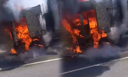 Bursa İnegöl'de tır alev alev yandı
