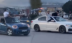 Bursa Yıldırım'da düğün konvoyu tehlike saçtı