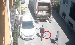 Bursa Nilüfer'de temizlik işçilerinin topla eğlendiği anlar kamerada