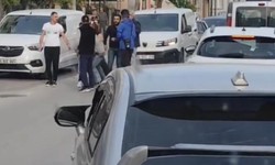 Bursa Nilüfer'de trafikte döner bıçaklı kavga kamerada