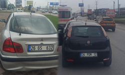 Bursa İnegöl'de 2 otomobil çarpıştı