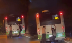 Bursa'da patenli gençlerin tehlikeli yolculuğu kamerada