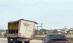 Bursa'da yana yatmış şekilde seyreden dorse korkuttu