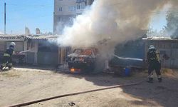 Tekirdağ'da otomobil ve garaj küle döndü