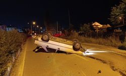 Bursa İnegöl'de çevre yolunda feci kaza! Otomobil takla attı